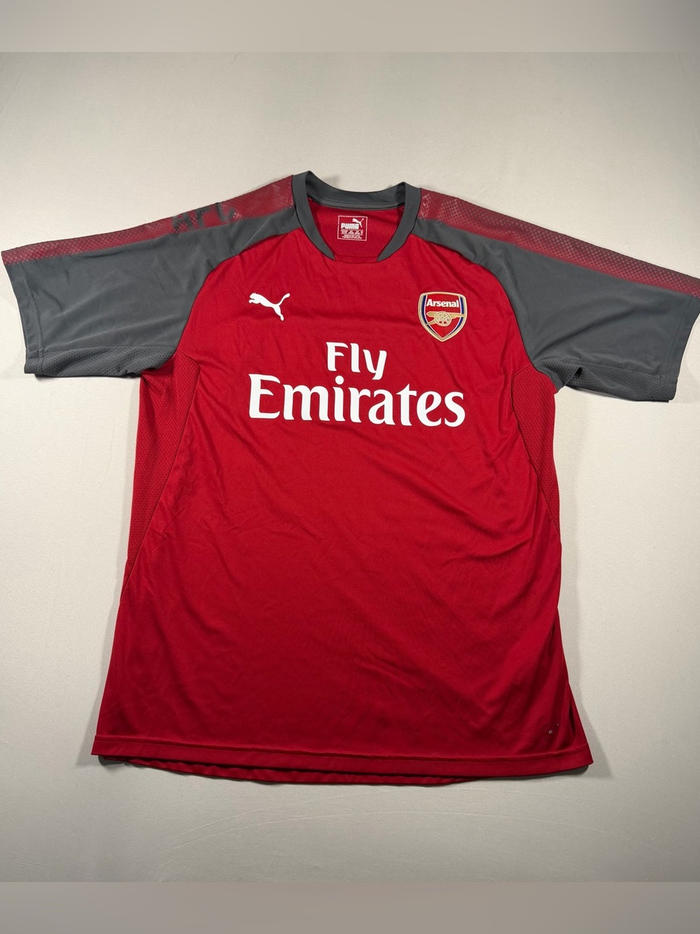 Puma Red and Gray Arsenal Short Sleeve Football Jersey